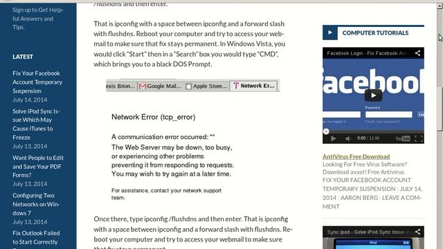 Network Error - Fix Network Error In Your Webmail Account