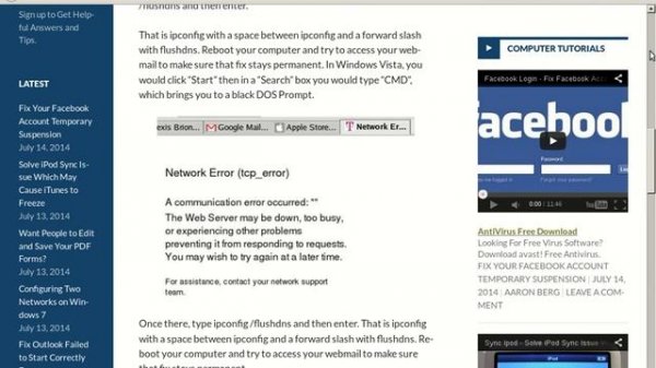 Network Error - Fix Network Error in Your Webmail Account