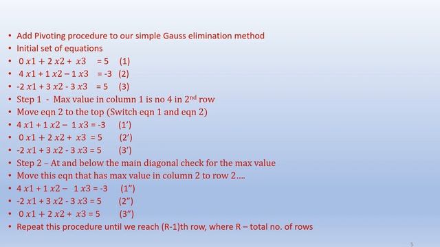 Gauss Elimination Method - With Pivoting смотреть онлайн
