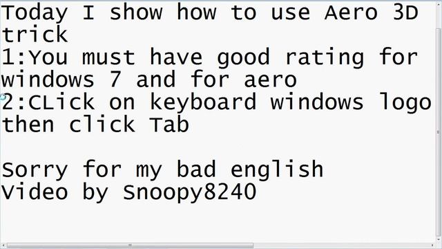 Windows 7 Aero 3D Trick смотреть онлайн