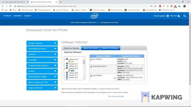 Download Intel Quartus II Lite/Std/Pro