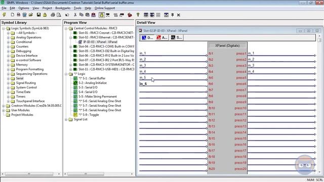 Crestron SIMPL Windows SERIAL BUFFER Symbol Tutorial смотреть онлайн