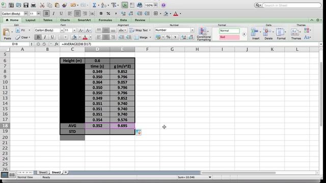 Calculating average and standard deviation on Excel for the Mac смотреть онлайн