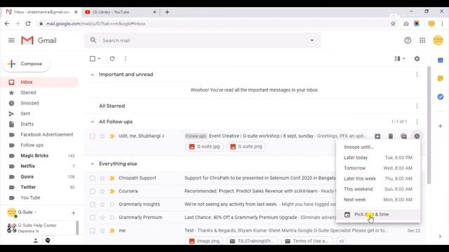 Gmail: How to set Snooze in Gmail | Set Alarm for Emails | Flag Emails in Gmail | How to flag email смотреть онлайн