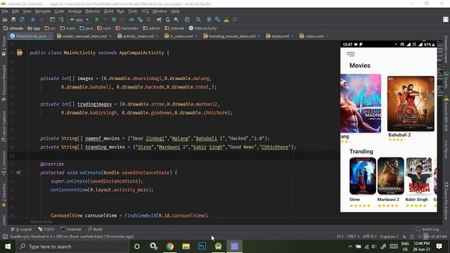 Movies App UI Design in Android studio | Ui Design android studio смотреть онлайн