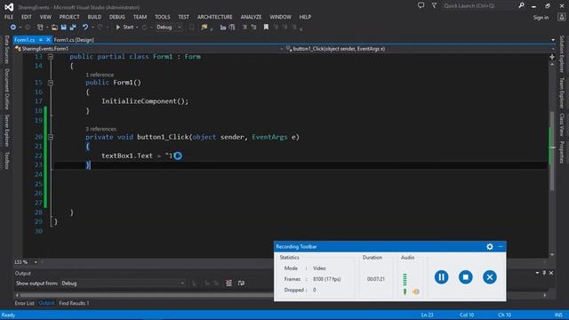 Sharing Event Handlers in C# using sender Object смотреть онлайн