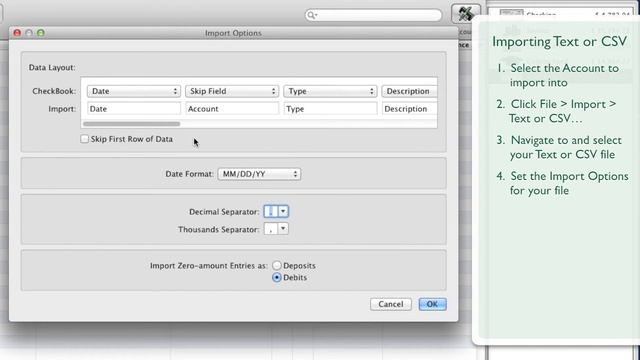 CheckBook • Importing a Tab-delimited Text or CSV file смотреть онлайн