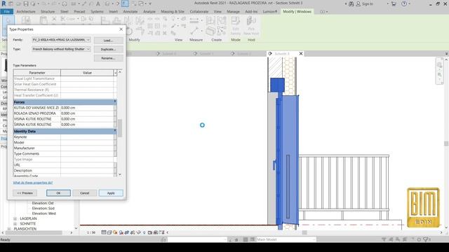 THREE-PANEL WINDOW FAMILY (2+1) WITH ROLING SHUTTER AND DECORATIVE MOLDINGS / FULL PARAMETRIC смотреть онлайн