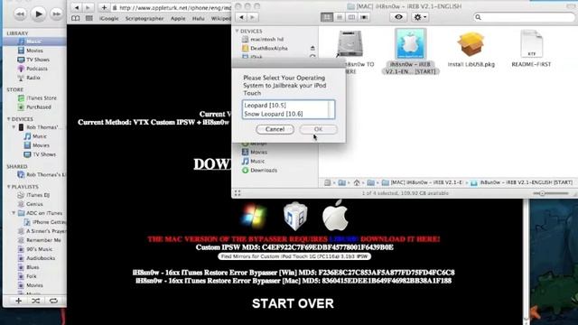ipodTouch 1G Jailbreak with iH8sn0w and 3.1 beta 3 смотреть онлайн