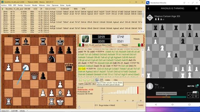 MAGNUS CARLSEN Vs STOCKFISH 14