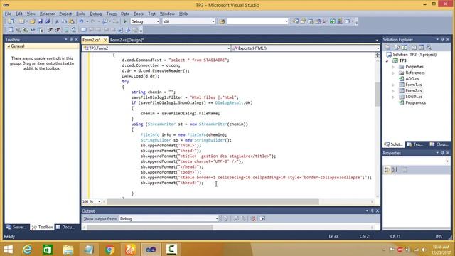 ADO.NET :6. Exportation vers un fichier HTML on utilisant SaveFileDialog C# смотреть онлайн