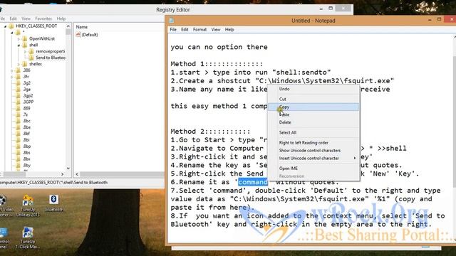 Show Bluetooth Option in Right Click Windows смотреть онлайн
