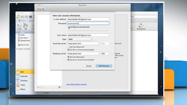 How to Setup/Configure e-mail ® Outlook 2011 through IMAP in MAC® OS X™ смотреть онлайн