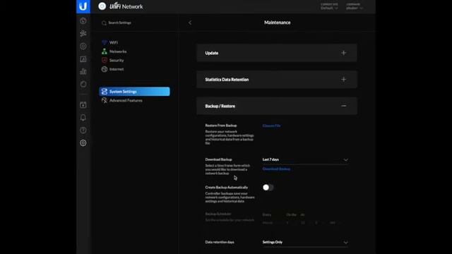 UniFi Controller restore backup file смотреть онлайн