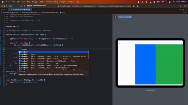 How to use NavigationSplitView in SwiftUI | Bootcamp #72 смотреть онлайн