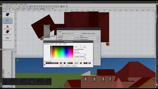 Sweet Home 3d - How to add a hip roof смотреть онлайн
