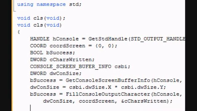 CLS in C++ using Win32API (C++, part 1) смотреть онлайн