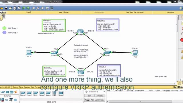 VRRP Configuration in Cisco Packet Tracer смотреть онлайн