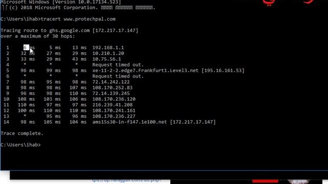 موجه الاوامر cmd commands.شرح tracert ، الكود Trace Route смотреть онлайн
