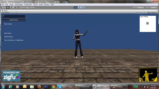 My first kinect 360 + Unity 3D test смотреть онлайн
