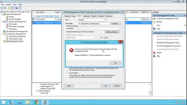 Fix: The specified path is insecure error 0x80045317 in FSRM смотреть онлайн