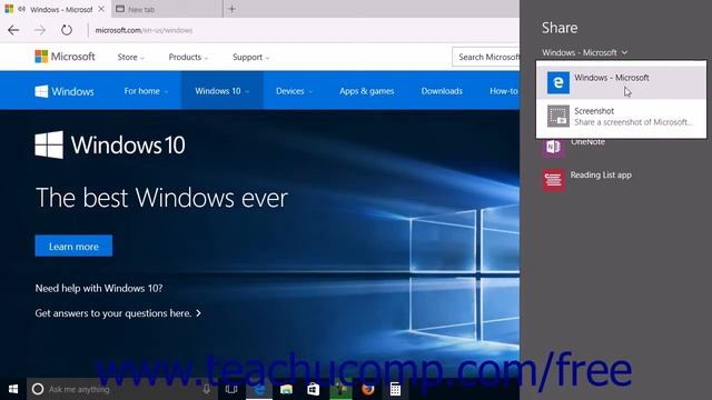 Windows 10 Tutorial Sharing Web Pages in Microsoft Edge Microsoft Training смотреть онлайн