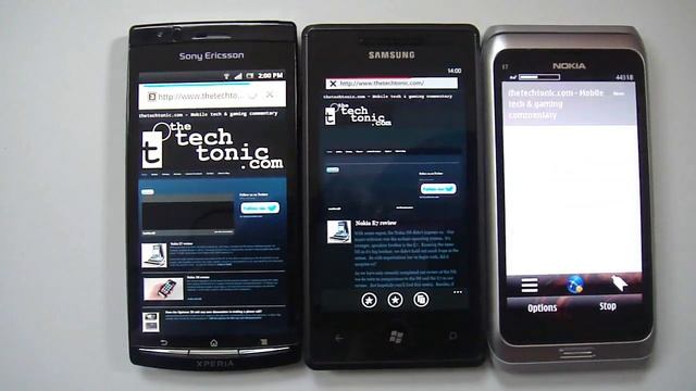 Android vs. WP7 vs. Symbian^3 browser speed test - TheTechTonic.com смотреть онлайн
