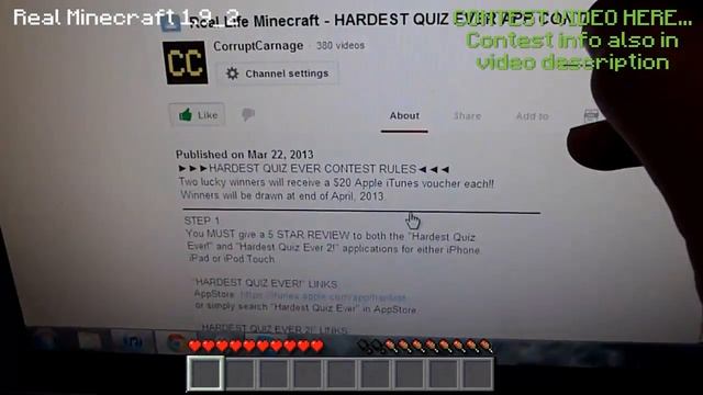 Real Life Minecraft - WIN TWO $20 ITUNES CARDS CONTEST!! смотреть онлайн