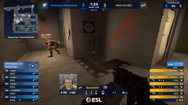 QIKERT MISSED ZEUS - VIRTUS PRO vs NAVI - IEM KATOWICE 2021 - CSGO CLIPS смотреть онлайн