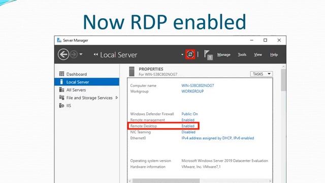 L04-Enable Remote Desktop Protocol in Windows Server 2019 DC смотреть онлайн