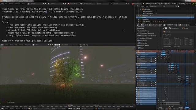 Blender EEVEE - THE TREE V2 (Blender 2.80.3 Nightly Preview Demo) смотреть онлайн
