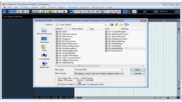 Cubase 5 Tutorial - Lesson 24: Import Video смотреть онлайн