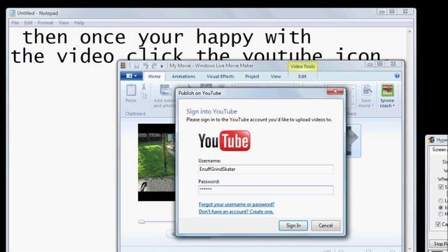 How to upload a video to youtube using windows live movie maker (Tutorial) смотреть онлайн