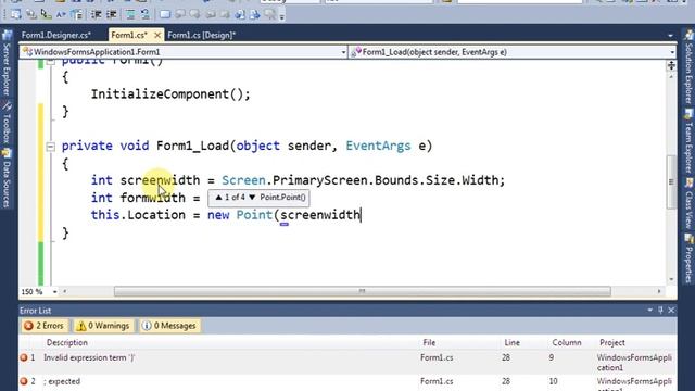How to set winform start position at top right in C# смотреть онлайн