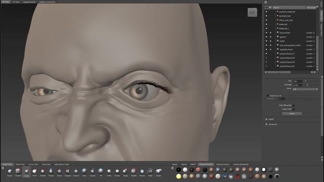 MUDBOX 2015 HEAD and FACE sculpting, detailing, and painting tutorial смотреть онлайн
