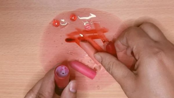 Lipstick Slime!! Mixing Makeup into Clear Slime!! Satisfying ASMR!! Series #048