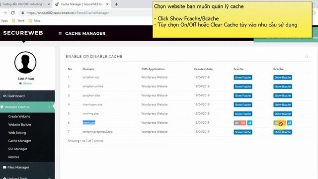 Hướng dẫn sử dụng chức năng Cache Manager смотреть онлайн