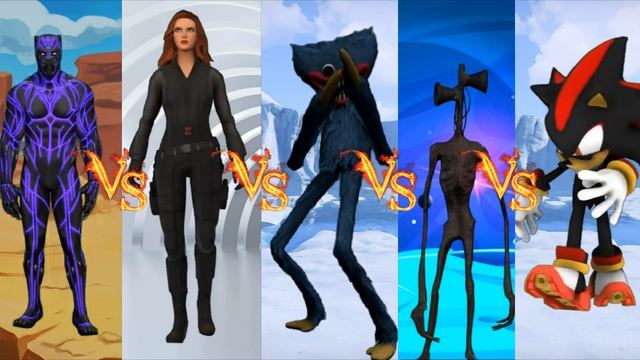 BLACK PANTHER vs BLACK WINDOW vs HUGGY WUGGY vs SIREN - HEAD vs SHADOW | SUPERHERO DANCE смотреть онлайн