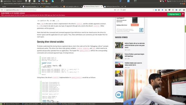 253 Linux ioctl API interface - Sample Code - Kernel Module - User App - Episode 3 смотреть онлайн