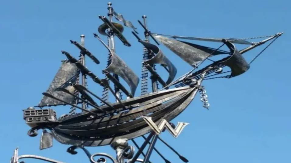 Флюгер парусник 3-d. Это фантастика! Объемный флюгер на крышу дома и бани. Флюгер парусник на крышу смотреть онлайн