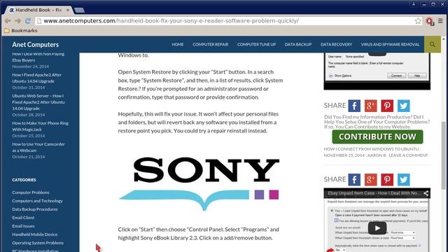 Handheld Book - Fix Your Sony E-reader Software Problem Quickly смотреть онлайн