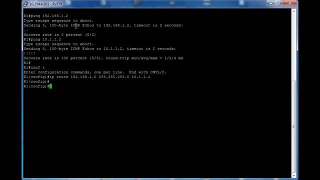 Enterprise Routing: Static route configuration. Cisco IOS Router смотреть онлайн