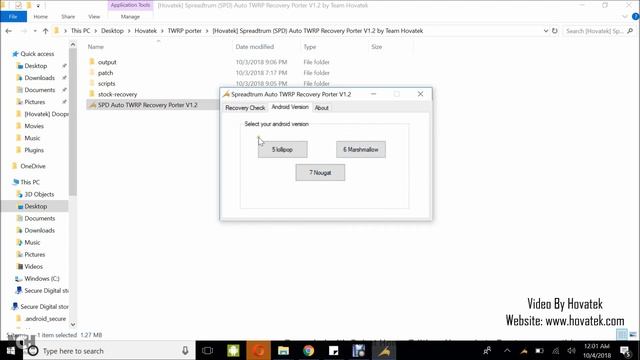 Hovatek SPD auto TWRP recovery porter v1.2 GUI смотреть онлайн