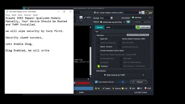 Xiaomi Qualcomm IMEI Repair Manually By Adb And Root Hydra Dongle