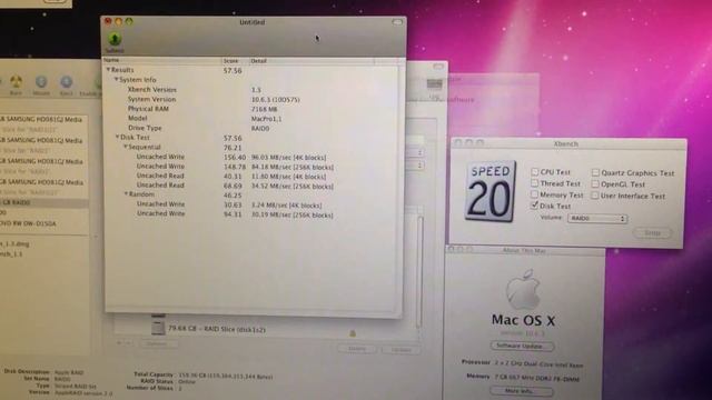 Mac OS X RAID 10 benchmark смотреть онлайн