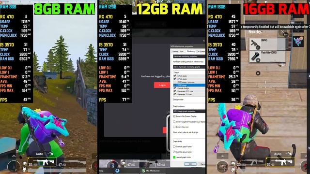 8GB vs 12GB vs 16GB RAM | PUBG Mobile | RX 470 4GB | i5 3570 | 1080p 90Fps смотреть онлайн