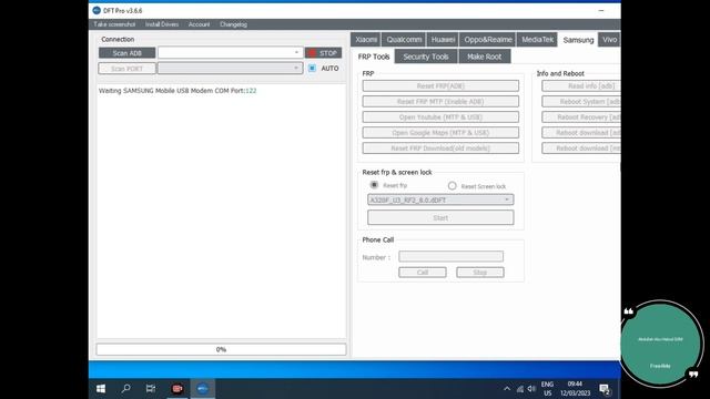 Samsung A12 SM-A127F Reset Frp By DFT Pro смотреть онлайн