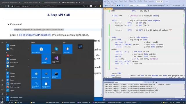 9.9 Lab M09, Beep and Sleep Windows API demo in C++ смотреть онлайн