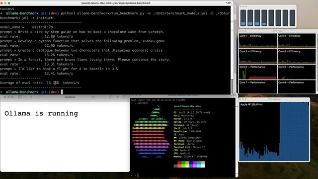 Apple Mac mini M1 RAM16GB ollama benchmark for running local LLMs смотреть онлайн