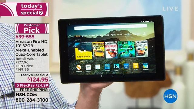 Amazon Fire HD 10" 32GB QuadCore HandsFree AlexaEnabled ... смотреть онлайн